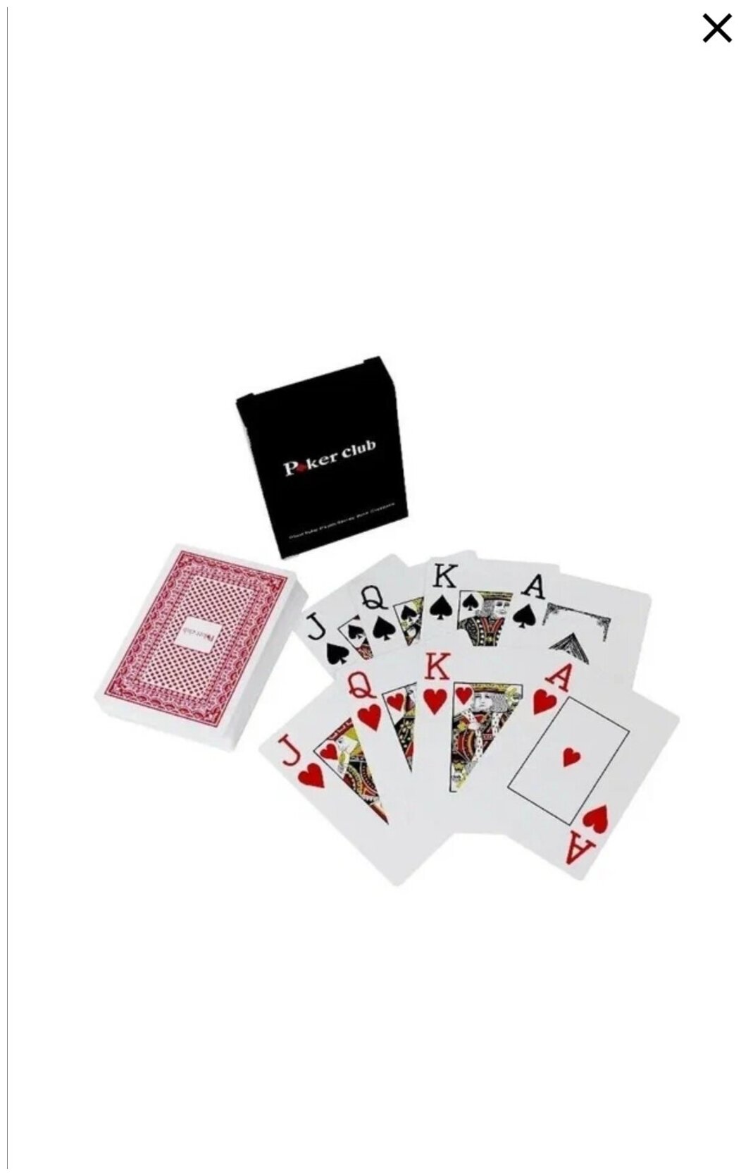 Карты пластиковые "Poker Club" (красная рубашка) 54 шт