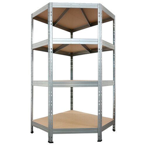 Стеллаж металлический серый AR Shelving Corner Rivet 1800x900x450 мм 4 полки