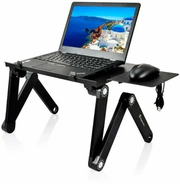 Складная подставка для ноутбука Т9/ складной стол для работы/ подставка под ноутбук/ столик-трансформер/ черный стол для ноутбука