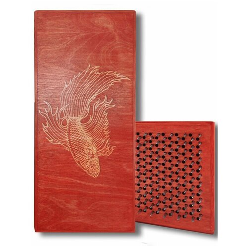 фото Доска садху с динамическими гвоздями, рыба - 108 шаг 10мм красная goodwood