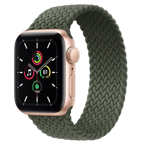 Умные часы Apple Watch SE GPS 40мм Aluminum Case with Braided Solo Loop Aluminium Case, серый космос/зеленые холмы