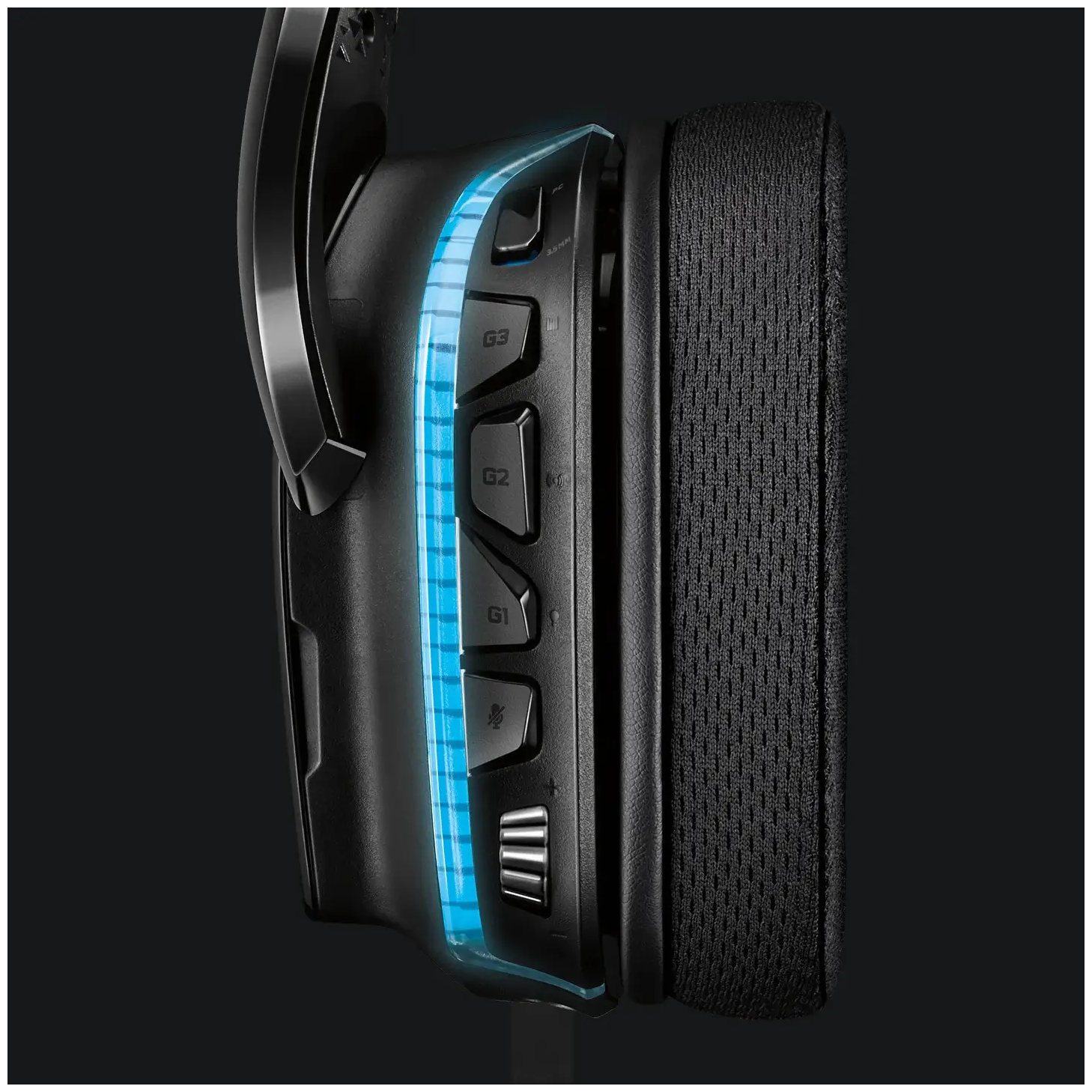 Гарнитура LOGITECH G635 Lightsync, , для ПК и игровых консолей, накладные, черный - фото №4