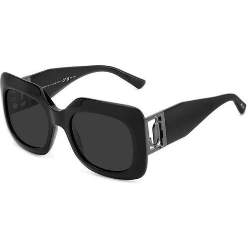 Солнцезащитные очки Jimmy Choo, квадратные, оправа: пластик, для женщин, черный