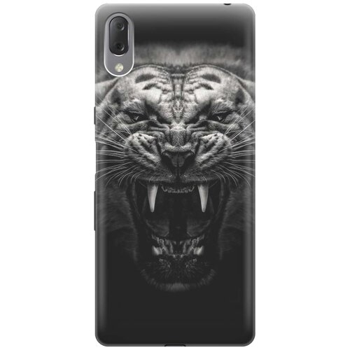 фото Gosso ультратонкий силиконовый чехол-накладка для sony xperia l3 с принтом "оскал тигра"