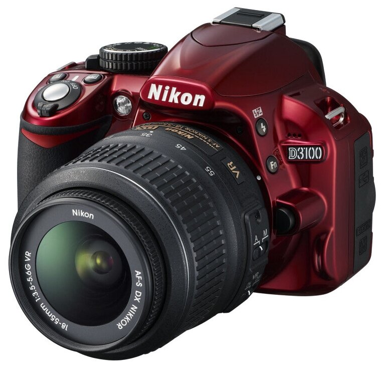 Фотоаппарат Nikon D3100 Kit AF-S DX NIKKOR 18-55mm f/3.5-5.6G VR, красный