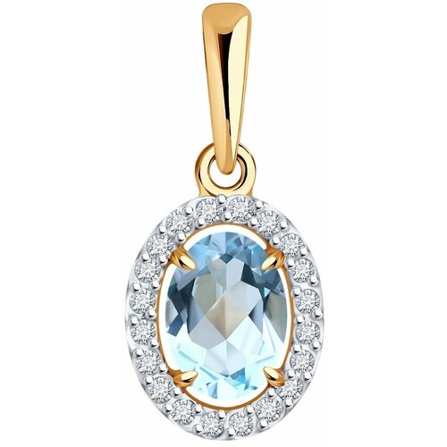 фото Подвеска diamant из золота с топазом и фианитами 51-330-02049-1