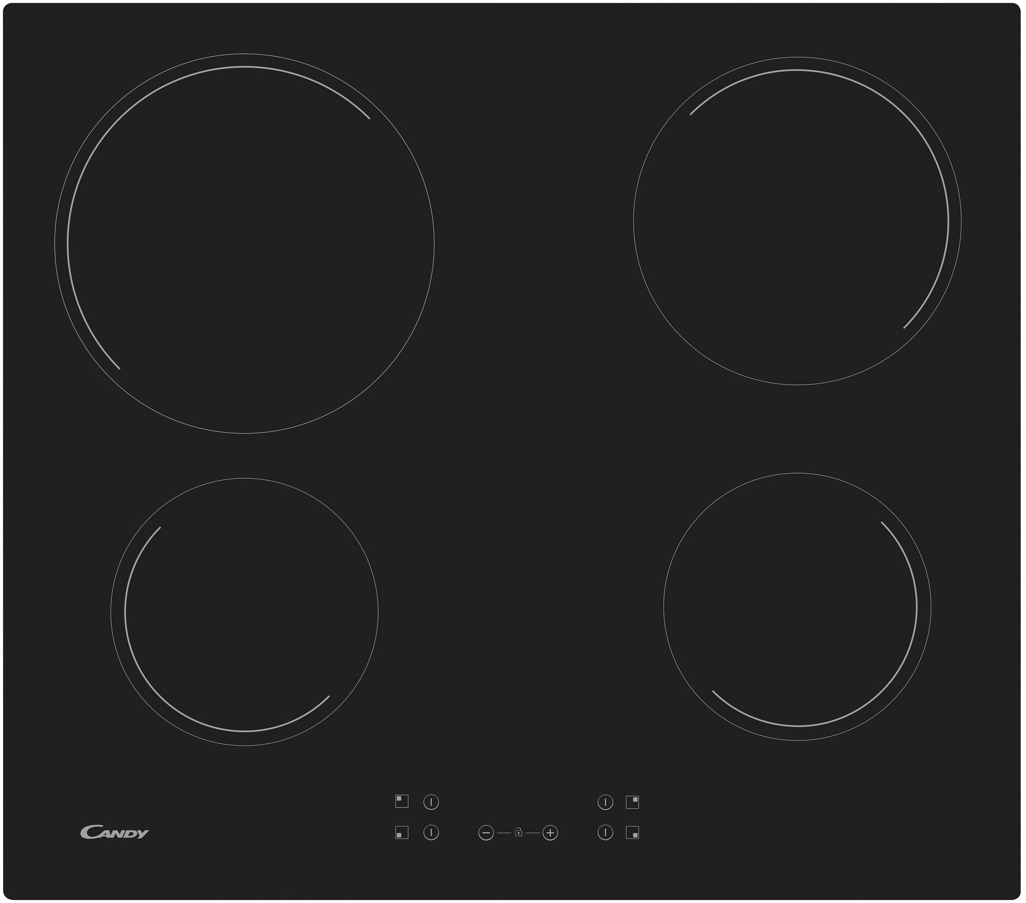 Варочная панель электрическая Candy CH64CCB/4U2 черный - фотография № 1