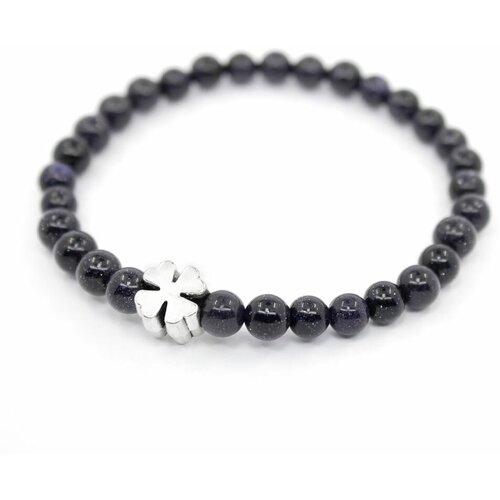 фото Handinsilver ( посеребриручку ) браслет из синего авантюрина 6мм и клевером