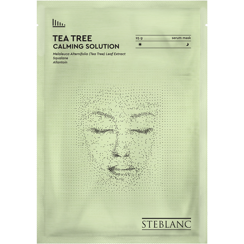 Маска-сыворотка тканевая успокаивающая для лица с экстрактом чайного дерева 25 гр