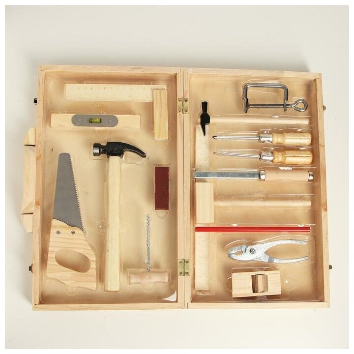 Набор детских инструментов КНР в коробке, пластиковый "Плотник", 36,5х22х7,5 см (5193456)