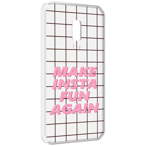 Чехол MyPads розовая-надпись-про-инст для Meizu 15 задняя-панель-накладка-бампер