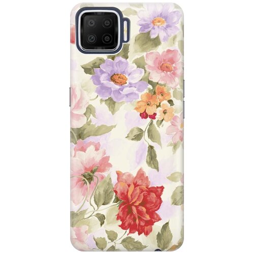 фото Cиликоновый чехол на oppo a73 / оппо а73 с принтом "нежные цветы" gosso