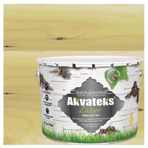 Антисептик Полуглянцевый цвет сосна 9 л для защиты покрытия от замшевания гниения УФ-излучения и износа для любых пород дерева 15900₽