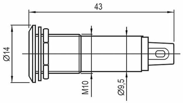 Лампа неоновая в корпусе серии N-806 220V