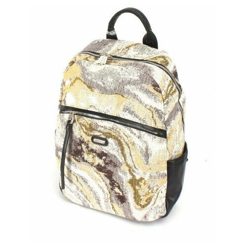 фото Рюкзак женcкий текстиль+экокожа david jones, черный/желтый