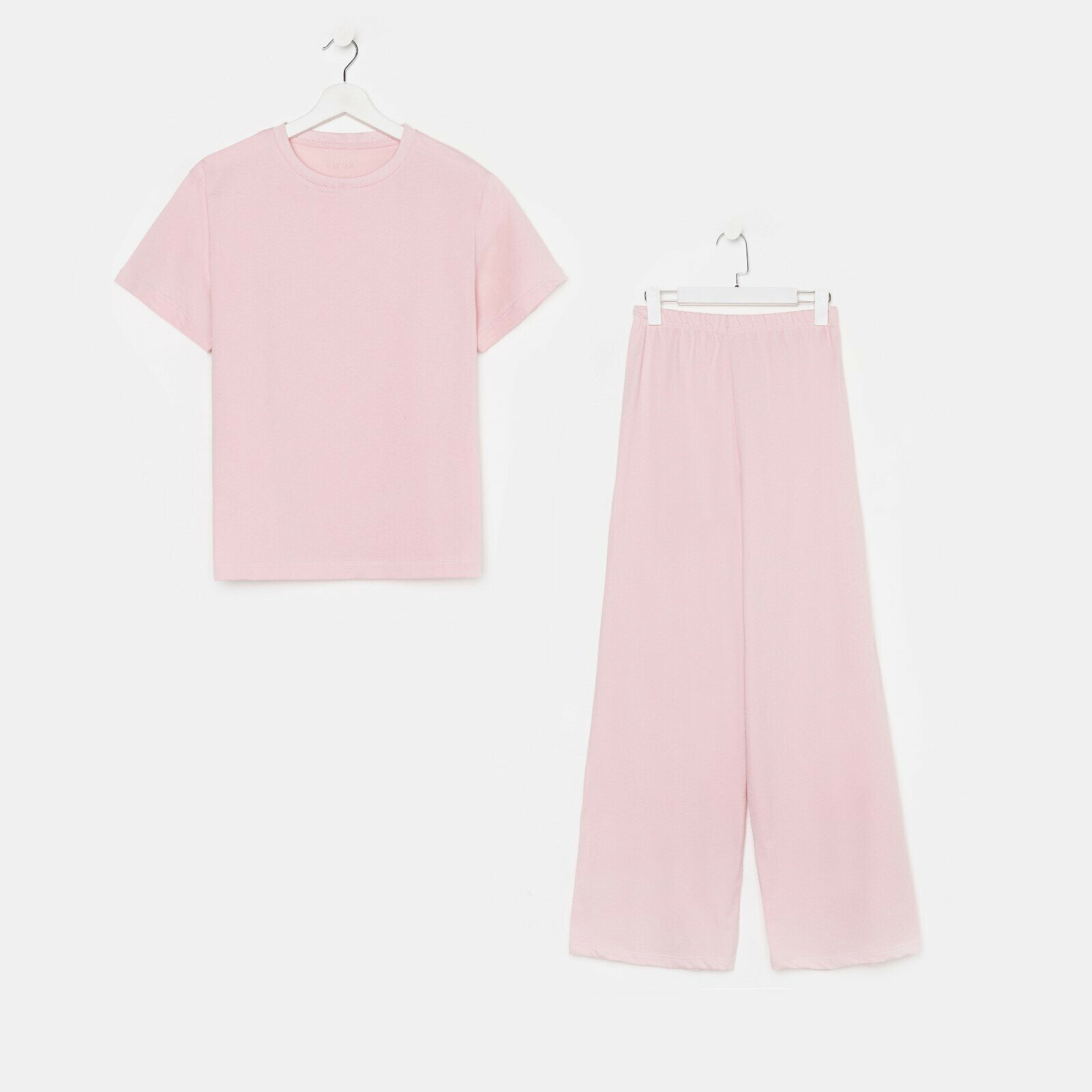 Пижама женская (футболка и брюки) KAFTAN "Basic" размер 48-50, цвет розовый - фотография № 6