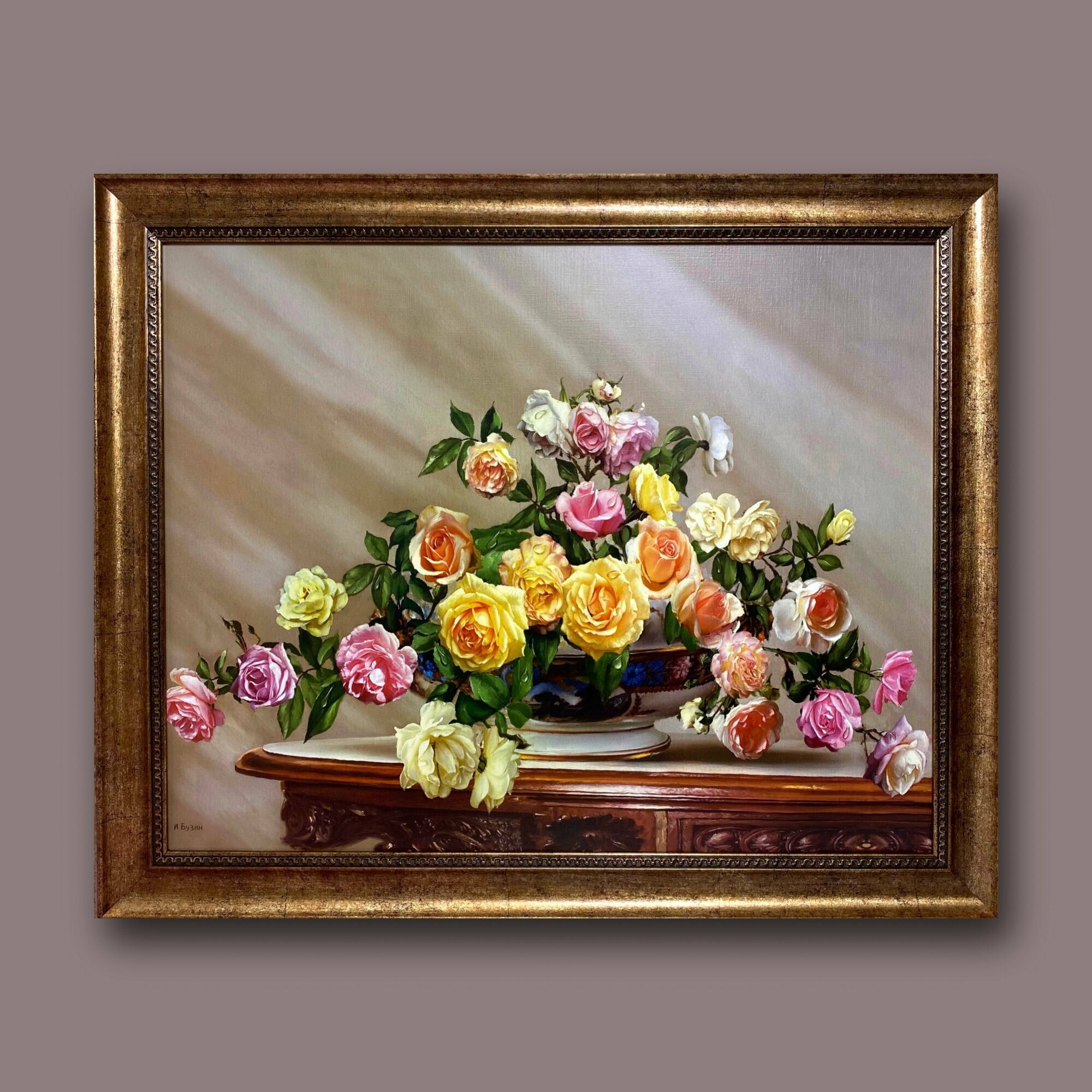Картина 40х50 Картина Цветы букет в раме для интерьера