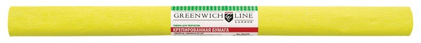 Бумага крепированная Greenwich Line, 50*250см, 32г/м2, лимонная,в рулоне, пакет с европодвесом (арт. 311719)