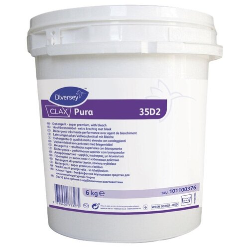 Профхим д/стирки бесфосф порошк ср-во вода люб жест Diversey/Clax Pura, 6кг