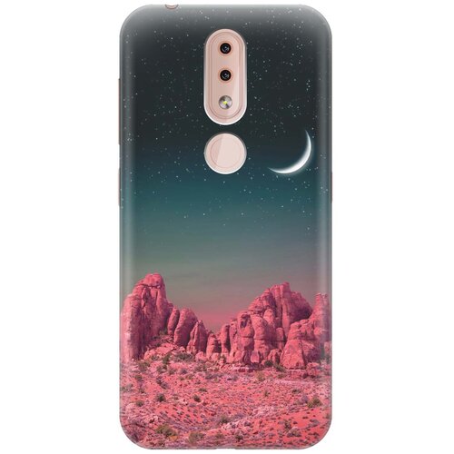 фото Gosso ультратонкий силиконовый чехол-накладка для nokia 4.2 с принтом "месяц над розовыми горами"