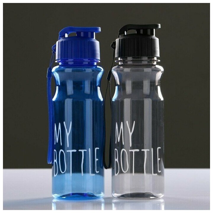 Бутылка для воды "My bottle", 500 мл, 22 х 6.5 см, черная