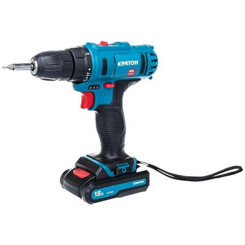 Аккумуляторная дрель-шуруповерт Кратон CD-18-Li-15 электроинструмент подарок на день рождения мужчине любимому папе дедушке парню 1136300₽