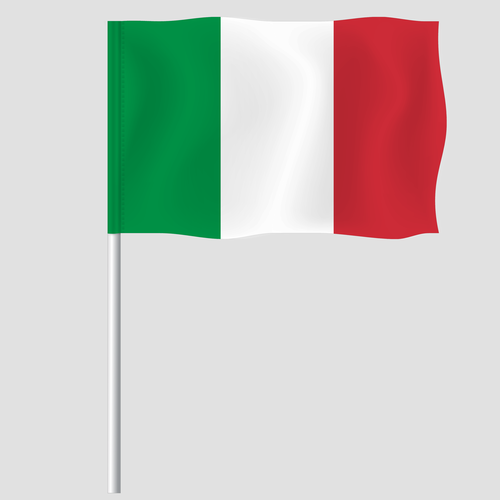 Флаг (флажок) Италии на палочке / 15x22 см. / 5 штук