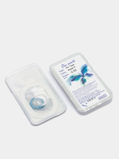 Цветные контактные линзы Офтальмикс Butterfly Color One Month (2 линзы) -4.00 R 8.6 Aqua Blue (Васильковый)
