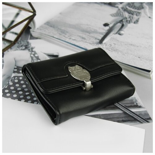 фото Кошелек жен 12-01-07 совунья, 12*2*10, 4отд, д/кред, д/монет, черный 3512131 сима-ленд