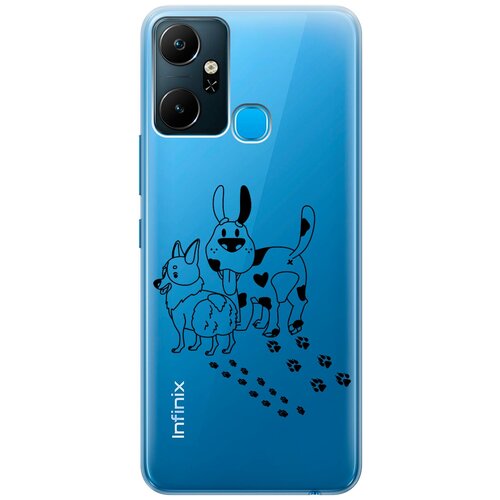 Силиконовый чехол с принтом Funny doggies для Infinix Smart 6 Plus / Инфиникс Смарт 6 Плюс силиконовый чехол с принтом unicorn для infinix smart 6 plus инфиникс смарт 6 плюс