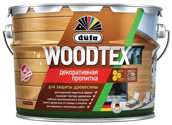 Dufa пропитка WOODTEX, 10 кг, 10 л, белый