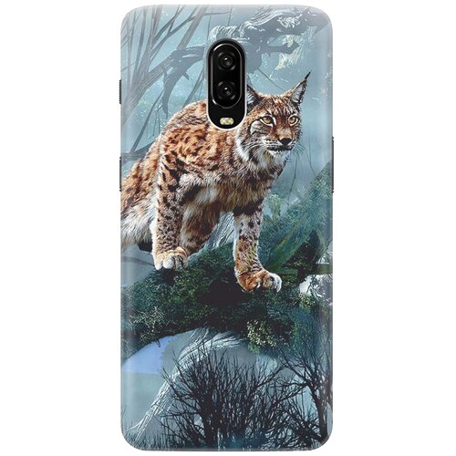 фото Re:pa накладка transparent для oneplus 6t с принтом "дикая рысь"