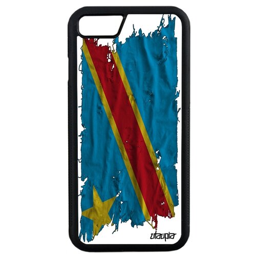 фото Чехол для телефона apple iphone se 2020, "флаг конго киншаса на ткани" патриот utaupia