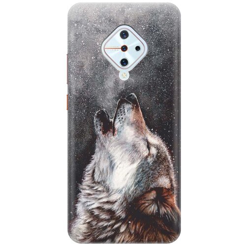 фото Cиликоновый чехол на vivo v17 / виво в17 с принтом "морозный волк" gosso