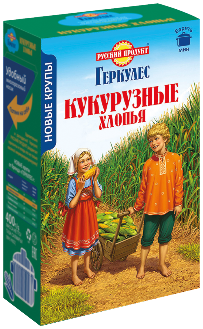 Хлопья Русский продукт Геркулес Кукурузные 400г - фото №1