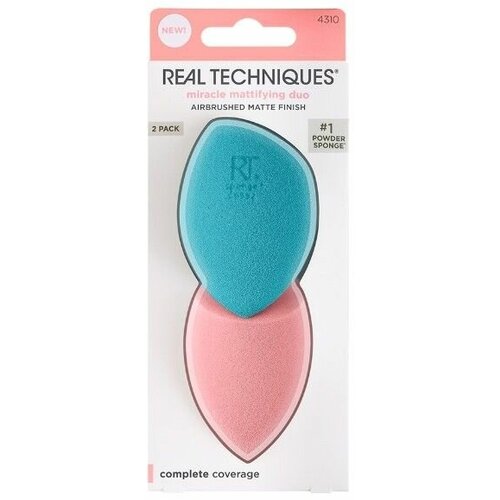 Набор спонжей для макияжа Real Techniques Miracle Mattifying Duo, 2шт. real techniques sponge miracle airblend sponge