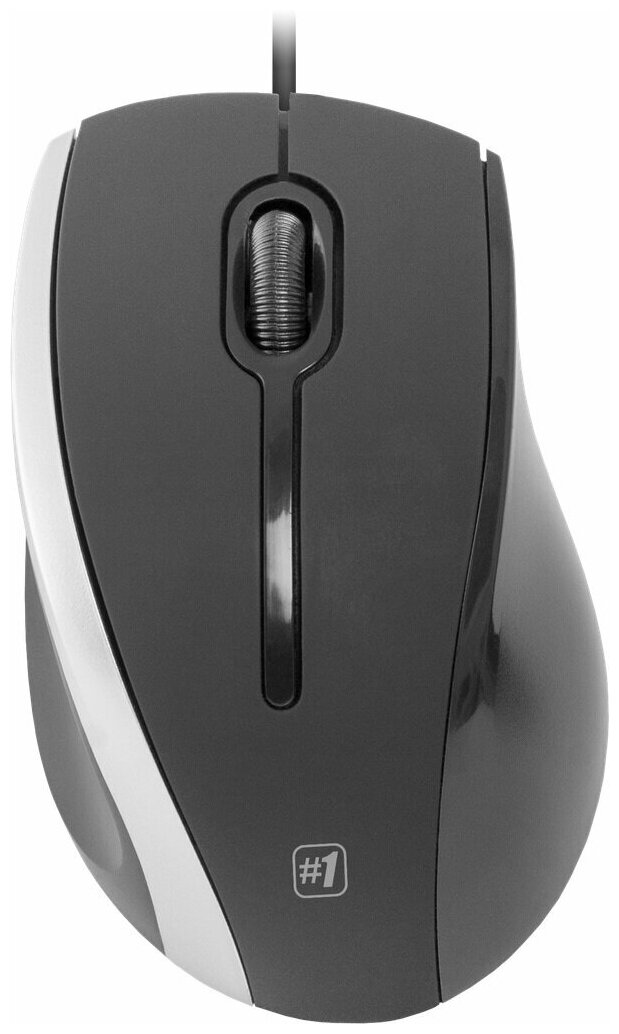 Проводная оптическая мышь Defender #1 MM-340 черный+серый,3 кнопки,1000 dpi