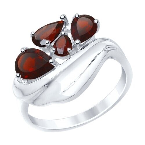 фото Серебряное кольцо sokolov 92011443 с гранатом, размер 19 diamant-online