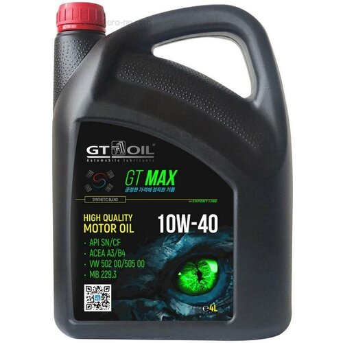 GT OIL Масло Моторное Полусинт. Gt Max Sae 10w40 Api Sn/Cf, 4 Л