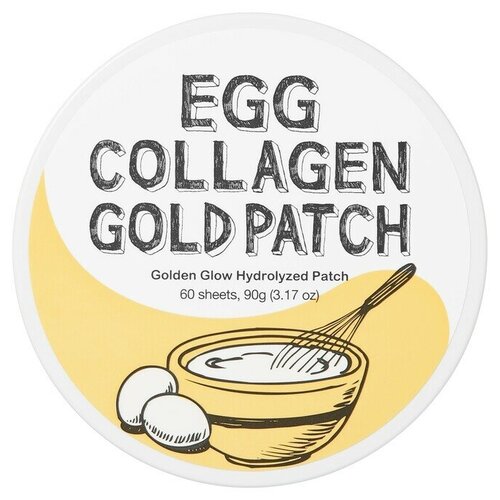 Too cool for School Патчи гелевые для глаз с коллагеном и яичным экстрактом Egg Collagen Gold Patch, 60 шт.