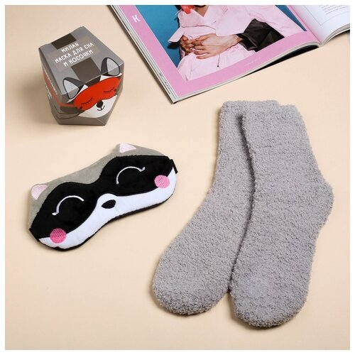 фото Набор "енотик", маска для сна, носки one size 4563622 сима-ленд