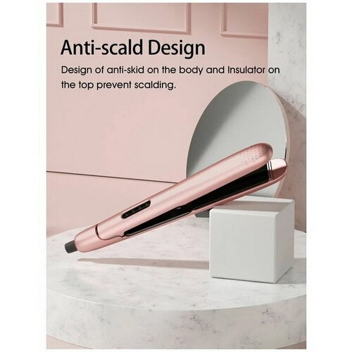 Выпрямитель Enrollor Hair curling, 32 Вт, керамическое покрытие, до 200 ° C, розовый