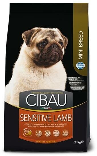 Сухой корм для собак Farmina Cibau Mini Sensitive, для мелких пород, ягненок, 2,5кг