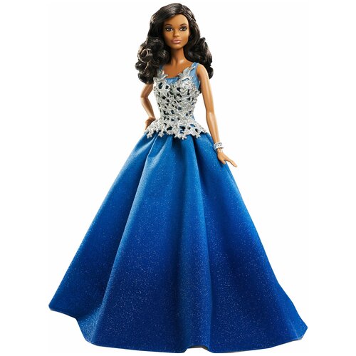 Кукла Barbie 2016 Holiday (Барби Праздничная 2016 в синем наряде)