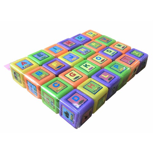 Набор кубиков Английский Алфавит 24шт, пластик набор наклеек байкеры 5 6 см 24шт