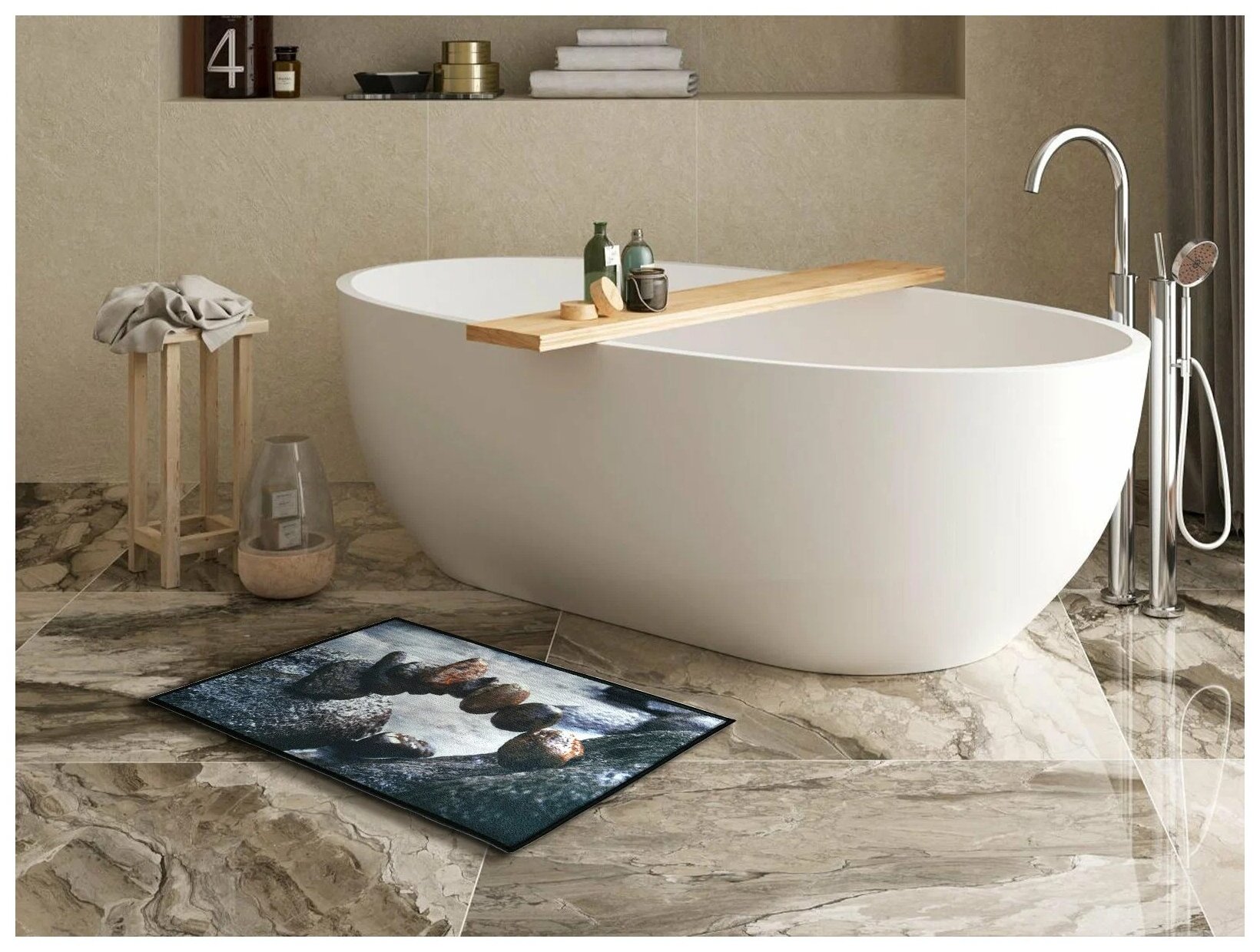 Коврик для ванной и туалета, интерьерный коврик FANTASY icarpet 60х100 001 - фотография № 2