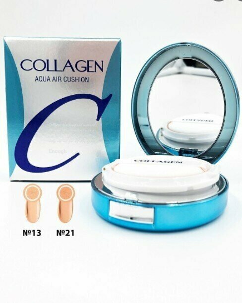 Enough Кушон тональный увлажняющий с коллагеном 21 тон Enough Collagen Aqua Air Cushion SPF 50+ PA+++ 15гр