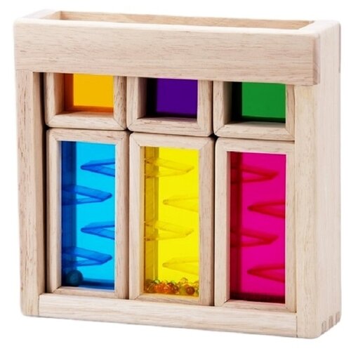 деревянные игрушки wonderworld радужные блоки со звуком в контейнере Развивающая игрушка Wonderworld Дождь (WW-2526), радужные блоки