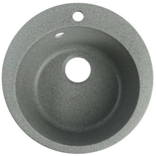 Мойка для кухни из камня ZEIN 30/Q8, d=475 мм, круглая, перелив, цвет темно-серый