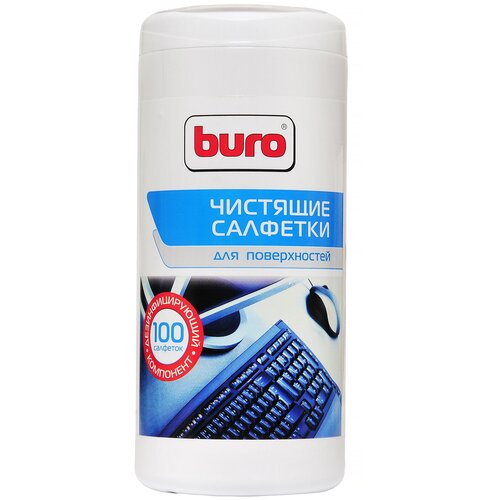 Buro BU-Tsurface влажные салфетки 100 шт. для экрана, для оргтехники, белый